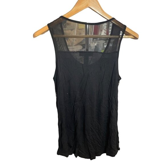 INC Black Sleeveless Sheer Back Sparkle Tunic Tank Blouse Sz M - Picture 2 of 11